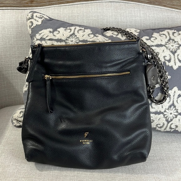 Fiorelli Bags Fiorelli Large Black Leather Crossbody With